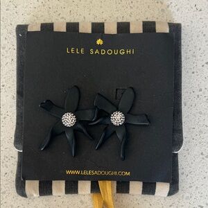 Lele Sadoughi Jet Lily Earrings
